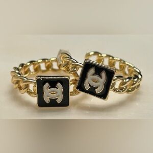 Gold&Black Chain Earrings